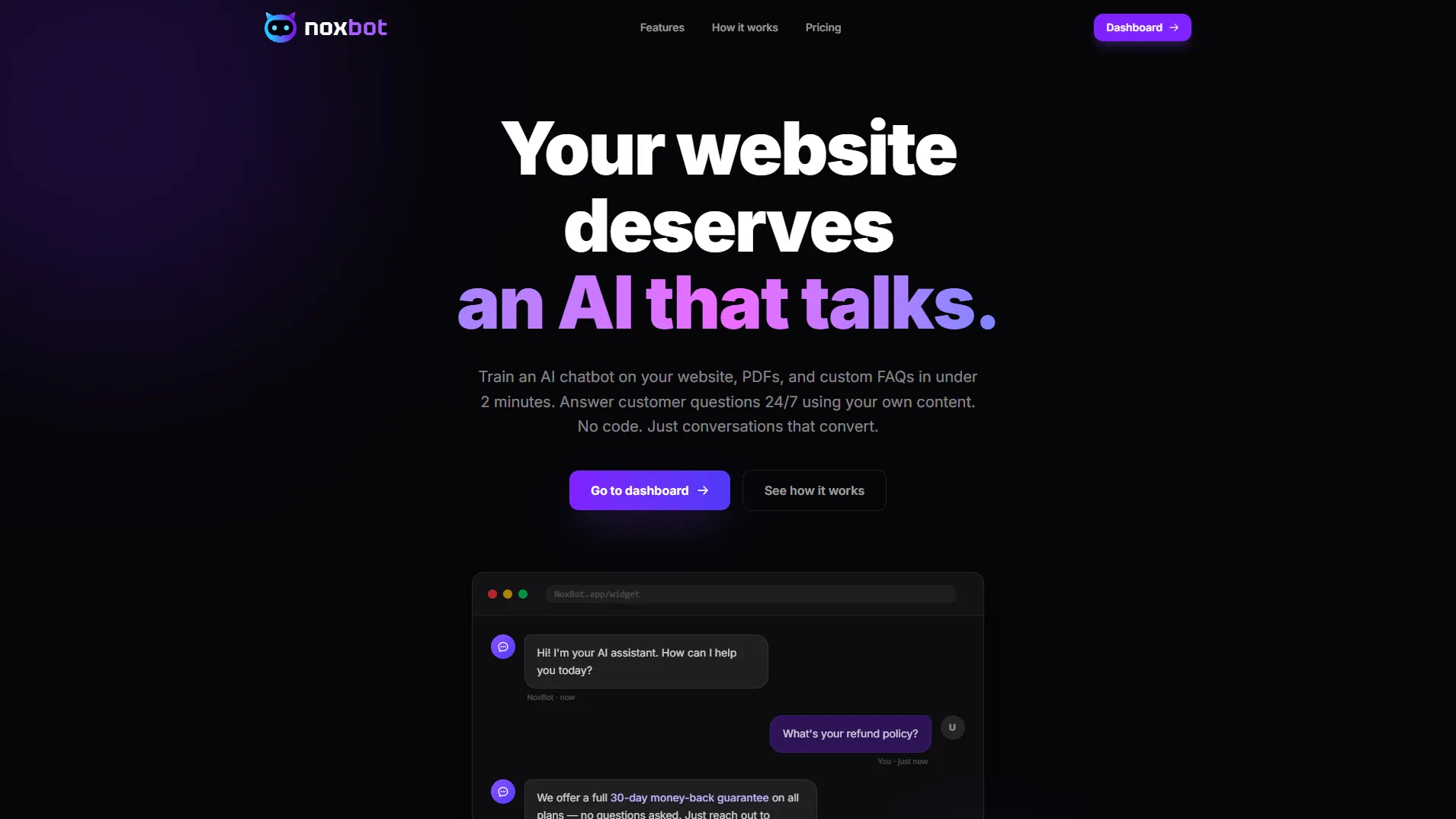 NoxBot – platforma pro AI chatboty na web